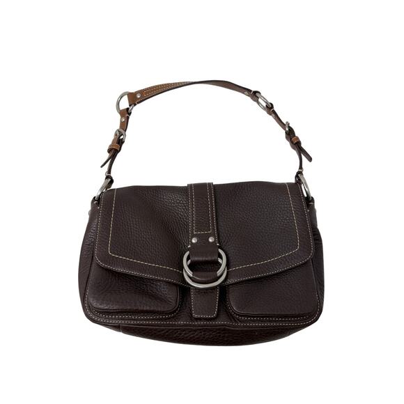 Coach Handbags - Vintage Y2K Coach Chelsea Handbag Brown Leather Shoulder Bag Fold Over Flap